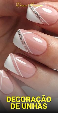 Unghie Sfumate, Nagellack Trends, French Manicure Nails, Work Nails, Nail Designs Glitter, Elegant Nails