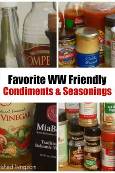 the words favorite ww friendly condiments and seasonings