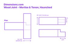 the measurements for wood joinr and ten - inch handrails are shown in purple