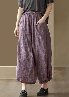 New Purple Print Pockets High Waist Linen Wide Leg PantsFabric: Cotton 45%, Linen 55%Size & Fit: This garment fits true to size.Length: Size XL measures 35.1"from waist to hem.Waist:Fitted - elastic waist allows stretch Hip: Loosely Fitted. room for hips. Hand Wash Cold. Linen Wide Leg Pants, Wide Leg Linen Pants, Long Sleeves Coats, Tracksuit Set, Cotton Coat, Nike Outfits, Casual Fall, Long Coat, Pink Fashion