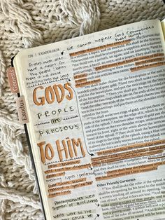 an open bible with the words god's people are precious to him