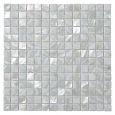 white glass mosaic tile on a white background