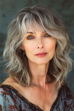 Updated Shag Haircut Over 50, Layered Shag With Bangs, Shoulder Length Hair Cuts With Layers Bangs, Longer Bobs, Long Hair Over 50 Older Women, Medium Length Shag Haircuts, Haircut Ideas Brown Hair, Pancake Casserole, Silver Hairstyles