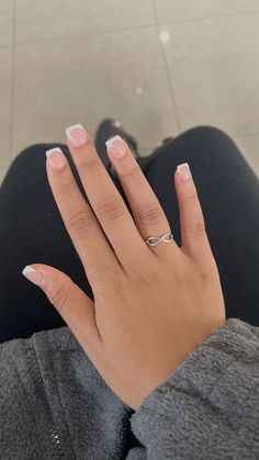 French Tip Overlay Nails, French Tip Overlay, Short French Tip, Overlay Nails, Short French, Casual Nails, Square Acrylic Nails, Dream Nails, Long Acrylic Nails