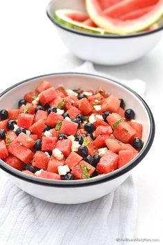 watermelon salad with olives and feta cheese