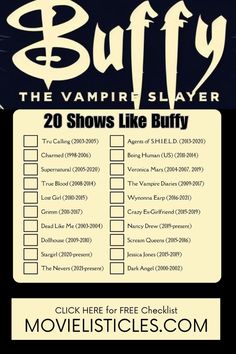 the vampire slayer movie list for moviesticks com