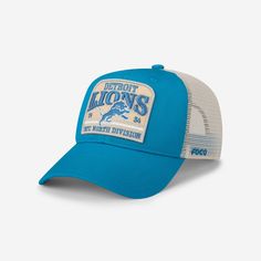 Detroit Lions Truckstop Patch Trucker RF Cap FOCO - FOCO.com Game Day Trucker Hat With Team Logo, Game Day Snapback Trucker Hat With Team Logo, Game Day Team Logo Snapback Trucker Hat, Curved Bill Hat With Team Logo For Sports Event, Throwback Adjustable Trucker Baseball Cap, Adjustable Throwback Baseball Cap For Game Day, Game Day Trucker Hat With Embroidered Logo, Sports Fan Baseball Cap With Team Logo, Team Spirit Baseball Cap With Team Logo