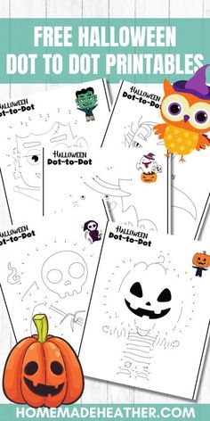 free halloween dot to dot printables for kids that are easy to make and fun