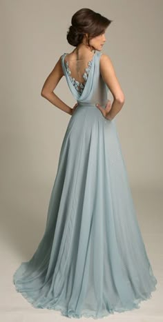 Elegant A-Line Sleeveless Blue Chiffon prom dress, Long Prom Dress with Lace sold by lovingdress on Storenvy فستان سهرة, Beauty Dress, Zuhair Murad, Chiffon Prom Dress, Party Dress Long, Gorgeous Gowns, Pattern Free, Long Prom Dress, Elie Saab