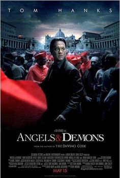 the poster for angels and demonss starring tom hank as an evil man in front of a crowd