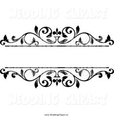 two black and white floral borders