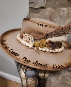 Custom Luxury Winter Fedora, Cheetah Print Burned Hat, Fedora Hat Decorating Ideas, Custom Felt Hat For Country Events, Customized Cowgirl Hats, Custom Fitted Hat With Flat Crown, Custom Felt Hat For Rodeo, One Size, Custom Flat Brim Felt Hat For Western-themed Events, Custom Flat Brim Fedora For Western-themed Events