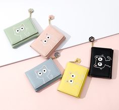 Never lose those pesky coins again, with these stylish and practical wallets. Available in 5 different colors, choose your favorite and being saving! These cute accessories will never go out of style. The simple design makes the accessory versatile to wear with every outfit! Great for any cat lovers or perfect as a gift or self-indulgent treat!  Size: 10cm x 12cm x 13cm; 3.9" x 4.7" x 5.1" Best Birthday Gifts For Women, Football Backpack, Stylish School Bags, Delivery Bag, Cat Purse, Three Fold, Trolley Bags, Unique Purses, Cat Cards