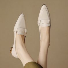 #Loafers #Minimalism #WomenShoes Pointed Toe Moccasins With Leather Sole For Business Casual, Beige Pointed Toe Loafers For Spring, Beige Almond Toe Flats For Office, Beige Leather Slip-on Shoes With Pointed Toe, Beige Flat Heel Platform Loafers For Office, Beige Flat Heel Oxfords For Office, Beige Platform Loafers For Office, Beige Slip-on Flats For Office, Closed Toe Moccasins With Branded Insole For Office