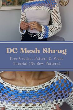 Crochet Mesh shrug free pattern Crochet Mesh Off Shoulder Top, Cute Crochet Tops Pattern, Crochet Wrap Around Shrug With Sleeves Pattern Free, Crochet Cropped Shrug Pattern Free, Lion Brand Basic Stitch Yarn Crochet Patterns, Crochet Mesh Patterns Free, Cropped Shrug Crochet Pattern, Crochet Crop Shrug, Crochet Hole Top