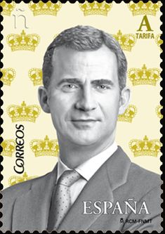 an image of a man in a suit and tie on a stamp with the words espana