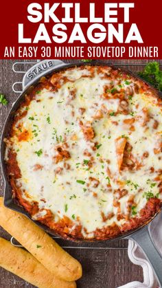 skillet lasagna an easy 30 minute stovetop dinner recipe with cheese and meat