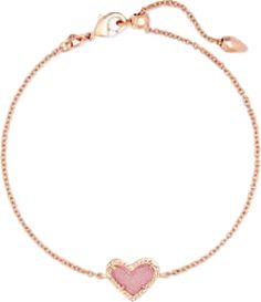 Kendra Scott Bracelet, Gold Chain Bracelet, Heart Rose, Link Chain Bracelet, Heart Chain, Rose Gold Chain, Rose Gold Pink