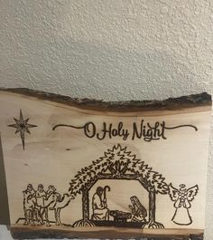 The Nativity scene hand burned into this wood peice.  A perfect scene from one of the most famous Bible stories. This is a one of kind art piece perfect for any Christian faith follower. Don't miss out on this beautiful piece of work. Woodburning Nativity Scene, Woodburning Art Christmas, Wood Burning Nativity Scene, Christian Wood Burning Ideas, Wood Burning Christmas, Wood Etching, Woodburning Projects, Night Christmas, O Holy Night