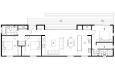 the floor plan for an apartment with three bedroom and two bathrooms, which are separated by separate