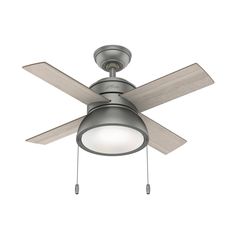 LOKI WITH LED LIGHT 36 INCH Ceiling Fans Hunter Matte Silver - Light Gray Oak Small Ceiling Fan, Silver Ceiling Fan, Hunter Ceiling Fans, Brushed Nickel Ceiling Fan, Hunter Fans, Bronze Ceiling Fan, Hunter Fan, Led Ceiling Fan, Grey Oak