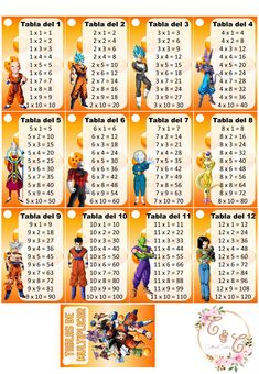 the dragon ball characters are numbered in order