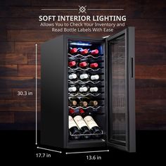 an image of a wine cooler with its door open