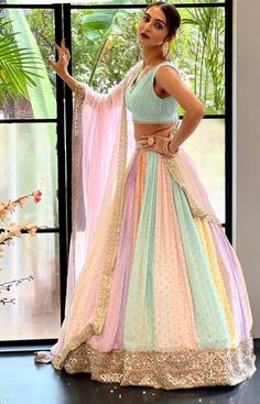 Instagram$Facebook Follow Us :- @jayamarfab Indian Designer Lehenga Choli With Dupatta Set For Women Party Wear Ethnic Wear We Make Wedding Lehengas, Indian Lehenga, Bridal Lehenga, Designer Lehenga, South Indian Dresses, Lengha Choli, Chaniya Choli, Lancha, Semistitched Lehenga, Bridesmaid Lehengas, Sabyasachis Lehengas, Floral Skirts, Punjabi Lehengas, Ethnic Lehengas, Indo-western Outfits, Indian Outfits, Bollywood lehengas. 𝗙𝗮𝗯𝗿𝗶𝗰 𝗗𝗲𝘁𝗮𝗶𝗹𝘀 :- Lehenga :- Heavy faux Georgette lehenga with sequins work + paper mirror work can can attach Flair 3.5 meters Blouse :- Faux Georgette blouse with sequins, zari & paper mirror border work ( Un stitch ) Dupatta :- Faux Georgette Dupatta with paper mirror & zari work + stone work ( 2.5 meter ) Weight: 1,350 kg #multicolorlehenga#lehenga# Sequence Lehenga, Mirror Border, Lehenga Choli Designs, Bridesmaid Lehenga, Wedding Dresses Indian, Saree Bollywood, Georgette Lehenga, Indian Lehenga Choli, Lehenga Choli Wedding