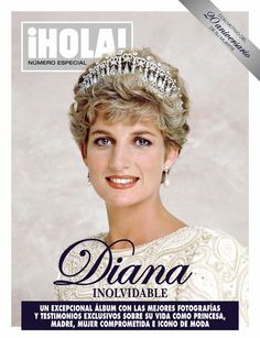 the front cover of an italian magazine, featuring princess diana in white dress and tiara