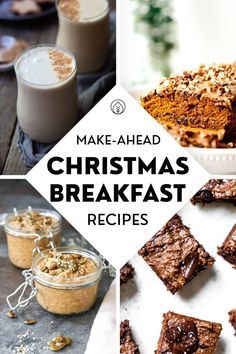 christmas breakfast recipe collage with text overlay