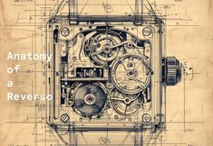 a drawing of an automatic watch with the words anatomy of a reverse