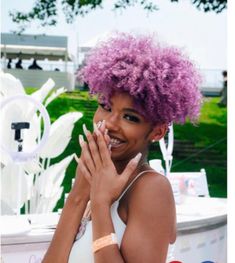 Purple Hair On Dark Skin, Lavender Hair Colors, Girl Hair Colors, Lavender Hair, Natural Hair Styles Easy