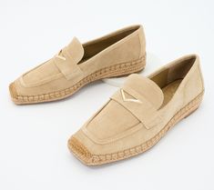 Loafers are still hot. And when they get the Vince Camuto espadrille treatment? So cool for spring/summer. Pair with everything from breezy wide-leg pants to day dresses to shorts, for an elevated feel that's miles from flip-flops. From Vince Camuto. Raffia Shoes, Valerie Parr Hill, Espadrilles Style, Woven Raffia, Mary Jane Pumps, Duffel Bag Travel, To Day, Winter 2024, So Cool