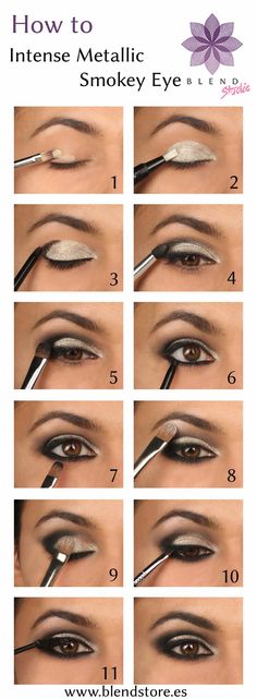 Robert Welsh Eyeshadow, Metallic Smokey Eye, Make Up Mata, Party Eye Makeup, Eyeshadow Tutorial For Beginners, Mekap Mata, Makeup Sephora, Party Eyes, Makeup Tip