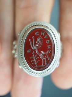 Vintage Carnelian Intaglio Standing Horse Sterling Silver Knight Ring It was  collected in circa 1980s . Its from Roman culture and it's in great condition.  The size 7 US Knight Ring, Roman Culture, Standing Horse, Silver Knight, Ring Vintage, Signet Ring, Sterling Silber, Vintage Rings, Halloween Shopping