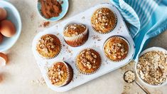 muffins and other ingredients on a table