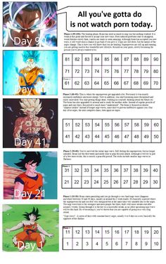 the dragon ball schedule for each character