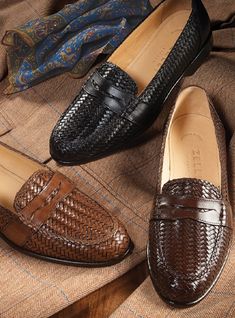 The Woven Loafers Penny Loafers Outfit, Woven Loafers, Ben Silver, Gentleman Shoes, Woven Shoes, Bespoke Shoes, Casual Leather Shoes, Silver Collection, Men Loafers