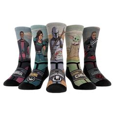 The Mandalorian Socks - Living Legend 5-Pack - Star Wars - Rock 'Em Socks World Between Worlds, Blue Macarons, Star Wars Masks, Star Wars Shoes, Sock Design, White Canvas Shoes, Star Wars Fashion, Star Wars Inspired, Comfortable Socks