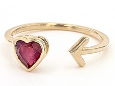 Pre-Owned 0.94ct Heart Shaped Mahaleo® Ruby 10k Yellow Gold Ring. Measures Approximately 0.28"L x 0.27"W. .  This product may be a customer return, vendor sample, or on-air display and is not in its originally manufactured condition.  It may not be new.  In some instances, these items are repackaged by JTV. Yellow Gold Ring, High Quality Jewelry, Yellow Gold Rings, Gold Ring, Heart Ring, Heart Shapes, Gold Rings, Ruby, Yellow Gold