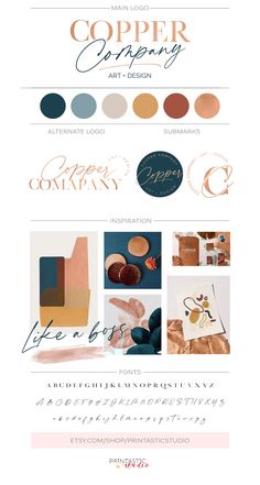 the font and color scheme for copper company