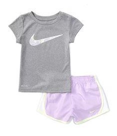 Nike Little Girls 2T-6X Club Tempo Short-Sleeve Interlock T-Shirt & Coordinating Microfiber Shorts Set | Dillard's Oakley Clothes, Girls Nike Outfits, Girls Nike, Nike Outfits, Toddler Girl Outfits, Dillard's, Shorts Set, Toddler Girls, Short Sets