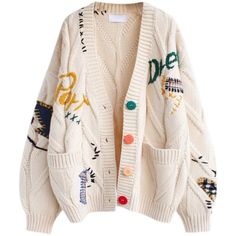 Look your best in this loose knit embroidered pocket cardigan sweater. with its soft, lightweight material and delicate detailing, this sweater is perfect for any occasion. Patchwork Cardigan, Embroidered Cardigan, Cardigan Long, Embroidered Sweater, Embroidery Fashion, Loose Sweater, Style Streetwear, Knit Fashion, Wool Blend Sweater