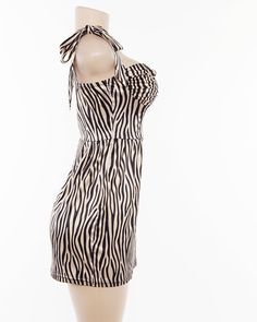 FREE SHIPPING Women Fashion Slim Zebra Print Dress Sleeveless Adjustable Spaghetti Strap Bodycon Casual Vestidos Dress New JKP2146 Fitted Beige Halter Neck Sleeveless Dress, Trendy Fitted Party Sundress, Trendy Fitted Halter Neck Sundress, Beige Bodycon Halter Neck Dress, Fitted Beige Party Sundress, Fitted Beige Sundress For Party, Beige Fitted Sundress For Party, Trendy Striped Party Dresses, Trendy Striped Dresses For Party