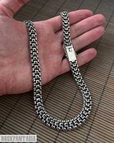 Material : 925 Solid Sterling Silver with black oxidized Width: 11 mm Thickness : 4 mm. Mens Necklace, Streetwear Men, Double Chain, Streetwear Men Outfits, Men's Necklace, Things To Buy, Chains Necklace, Cool Things To Buy, Ukraine