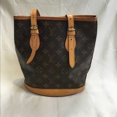 Louis Vuitton Petite Monogram Bucket Bag Beautiful Condition Not Sold With Mini Pouch Inside 1 Small Stain In Interior Corner Faint . Exterior In Great Condition Well Kept. No Trades Please. Original Receipt Bags Louis Vuitton, Mini Pouch, Mini Pouches, Louis Vuitton Bags, Louis Vuitton Bag, Bucket Bag, Stain, Bag Lady, Louis Vuitton