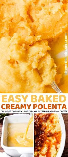 easy baked creamy polenta recipe with butter and parmesan cheese