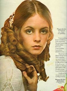 Just Seventeen, Vintage Makeup Ads, Portrait References, Makeup Ads, Victorian Hairstyles, Simple Hair, Seventeen Magazine, Vintage Cosmetics