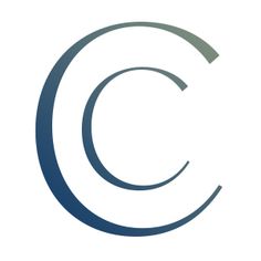 the letter c is shown in blue and gray