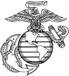 the emblem of the united states marine service, with an eagle and globe on it